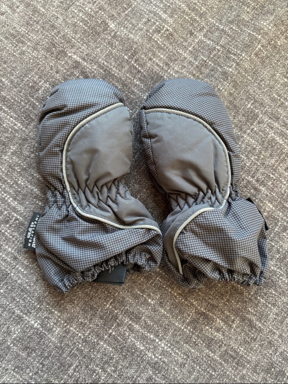 Gray Baby/Toddler Mittens - Warm Winter Gloves Size 1-2Y